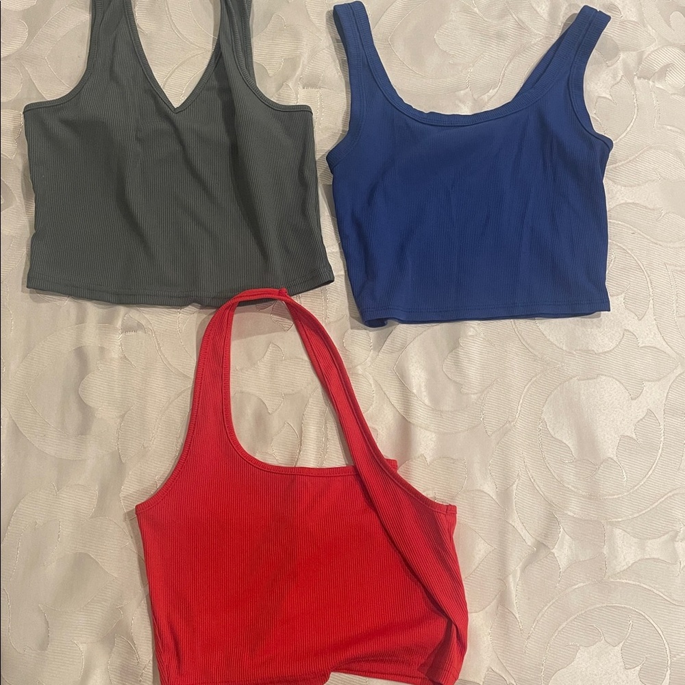 SHEIN Women's Crop Tops - Blue, Red, Pink, Gray